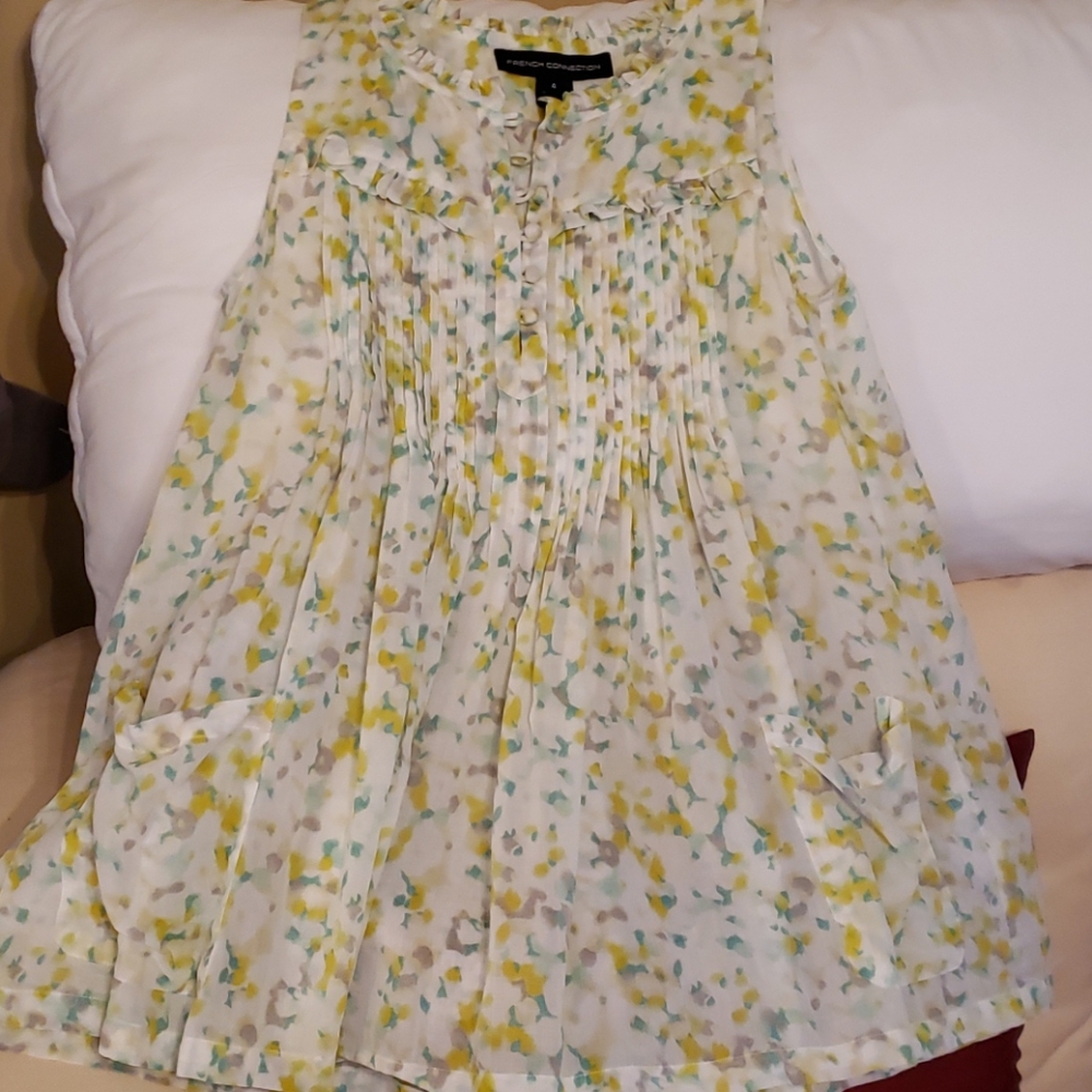 French Connection Sleeveless Baby Doll Swing Top